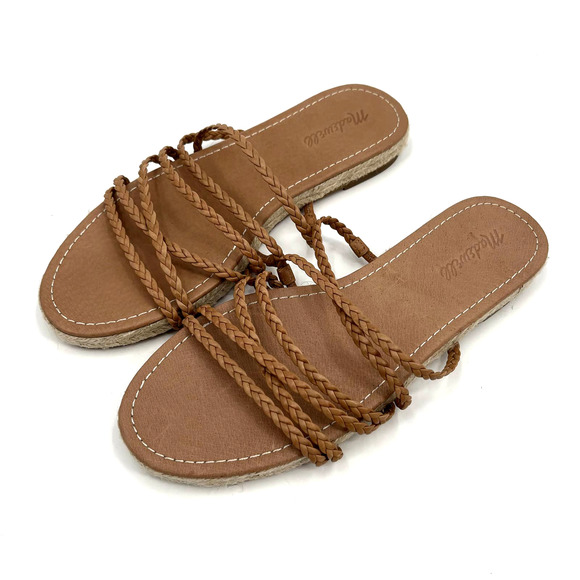 NWOB Madewell The Kathryn Espadrille Slide Sandal in Leather Size 10 Braided - Picture 5 of 16